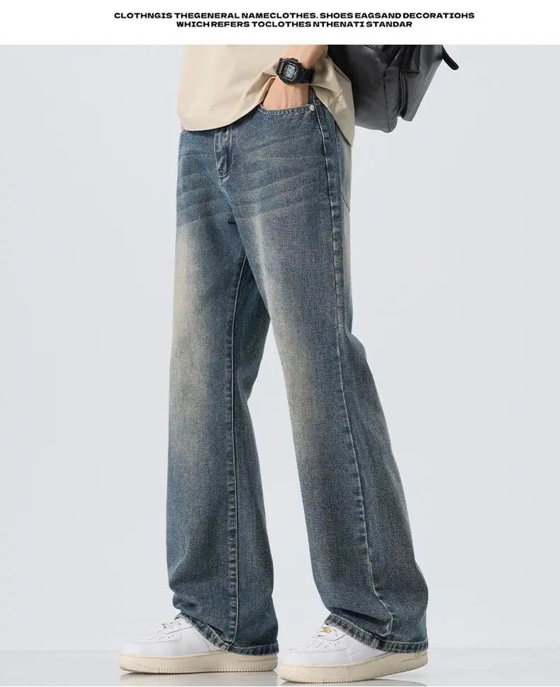 High Quality Korean Summer New Men's Loose Stretch Jeans Fashion Casual Stretch Straight - leg Denim Pants Male Causal Versatile - StepByStepNow