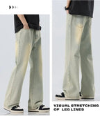 High Quality Korean Summer New Men's Loose Stretch Jeans Fashion Casual Stretch Straight - leg Denim Pants Male Causal Versatile - StepByStepNow