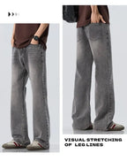 High Quality Korean Summer New Men's Loose Stretch Jeans Fashion Casual Stretch Straight - leg Denim Pants Male Causal Versatile - StepByStepNow