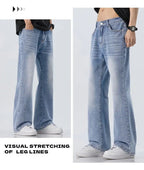 High Quality Korean Summer New Men's Loose Stretch Jeans Fashion Casual Stretch Straight - leg Denim Pants Male Causal Versatile - StepByStepNow