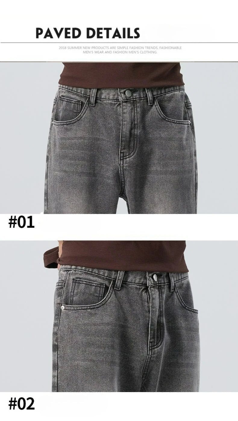 High Quality Korean Summer New Men's Loose Stretch Jeans Fashion Casual Stretch Straight - leg Denim Pants Male Causal Versatile - StepByStepNow
