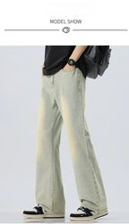 High Quality Korean Summer New Men's Loose Stretch Jeans Fashion Casual Stretch Straight - leg Denim Pants Male Causal Versatile - StepByStepNow