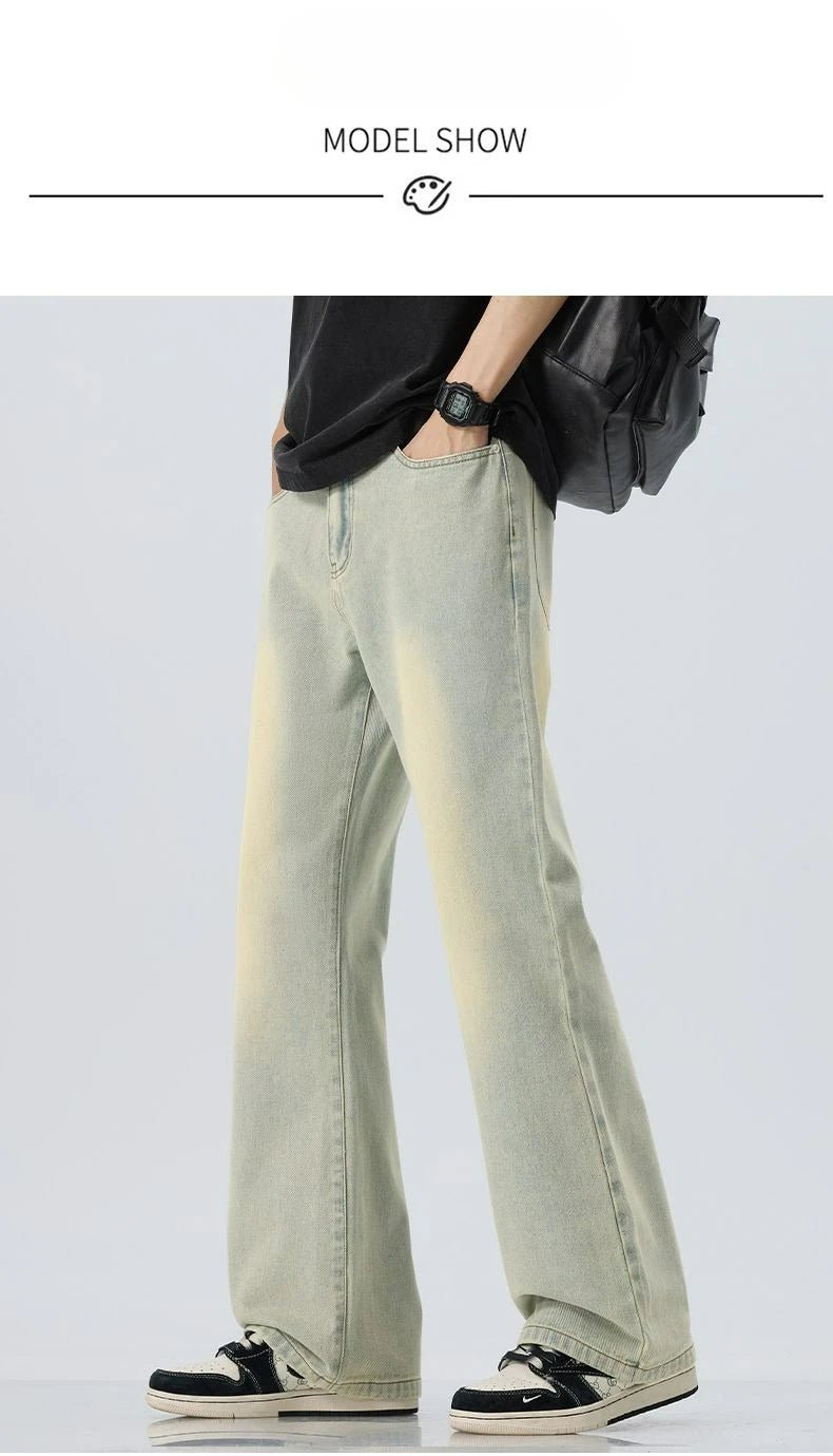 High Quality Korean Summer New Men's Loose Stretch Jeans Fashion Casual Stretch Straight - leg Denim Pants Male Causal Versatile - StepByStepNow
