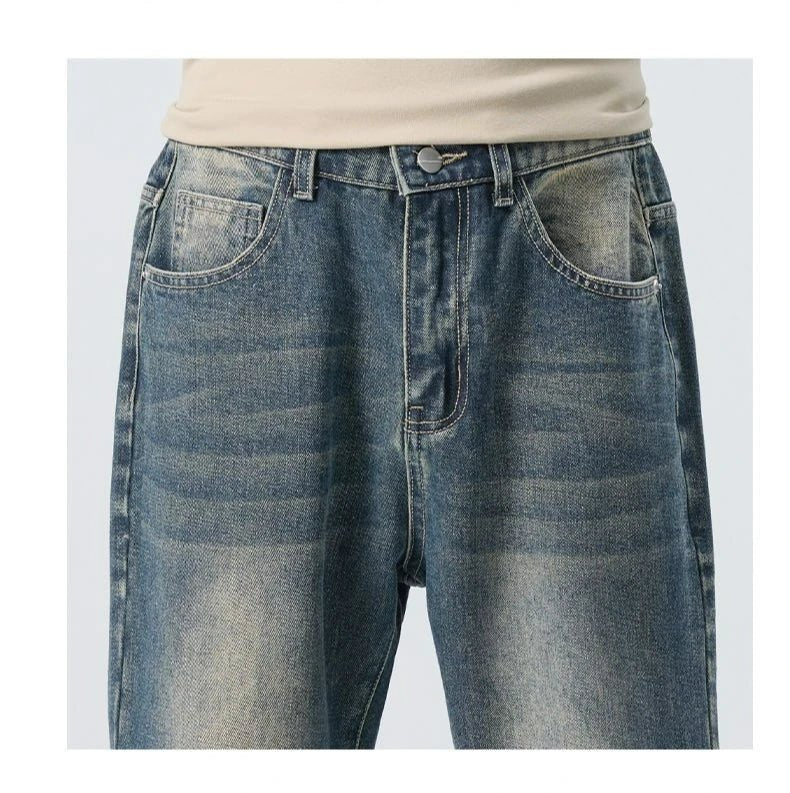 High Quality Korean Summer New Men's Loose Stretch Jeans Fashion Casual Stretch Straight - leg Denim Pants Male Causal Versatile - StepByStepNow