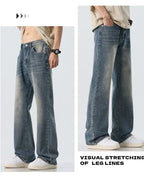 High Quality Korean Summer New Men's Loose Stretch Jeans Fashion Casual Stretch Straight - leg Denim Pants Male Causal Versatile - StepByStepNow