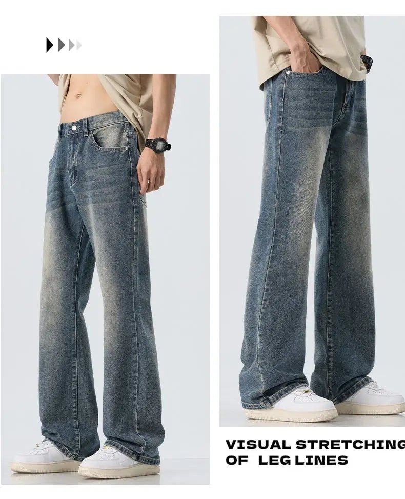 High Quality Korean Summer New Men's Loose Stretch Jeans Fashion Casual Stretch Straight - leg Denim Pants Male Causal Versatile - StepByStepNow