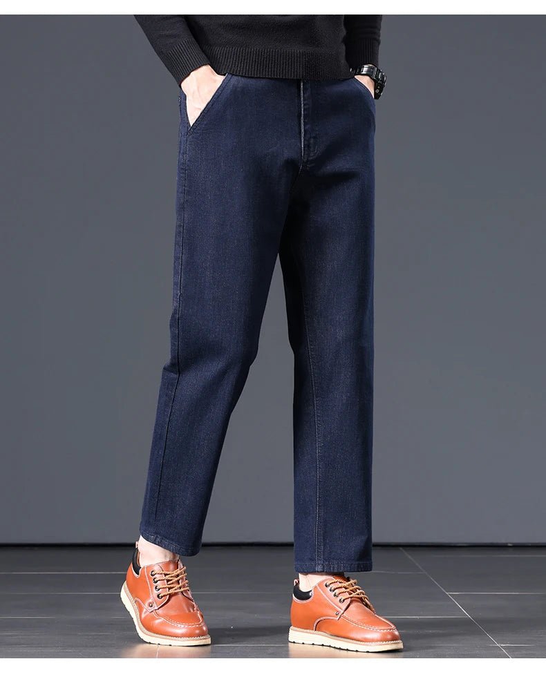 High Quality Men's Jeans Loose Straight Denim Pants Cotton Classic High - quality Elastic Comfortable Business Casual Long Pants - StepByStepNow