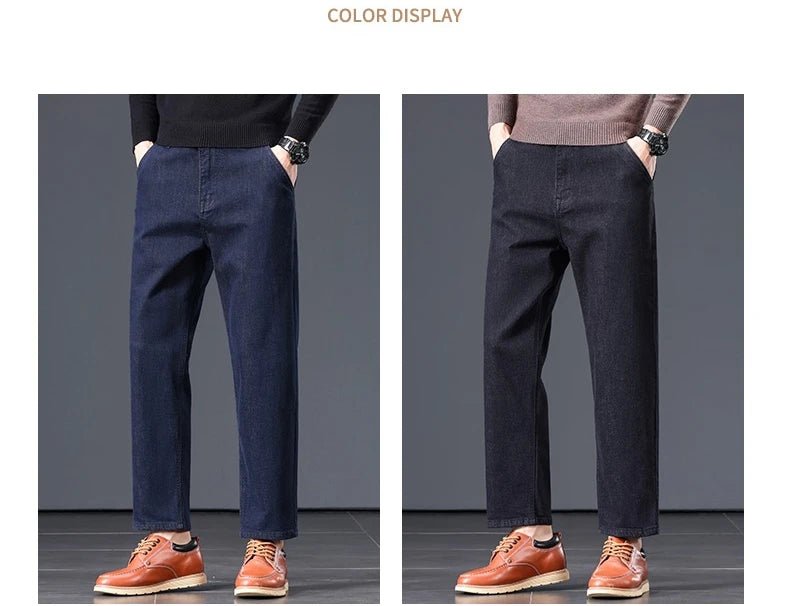 High Quality Men's Jeans Loose Straight Denim Pants Cotton Classic High - quality Elastic Comfortable Business Casual Long Pants - StepByStepNow