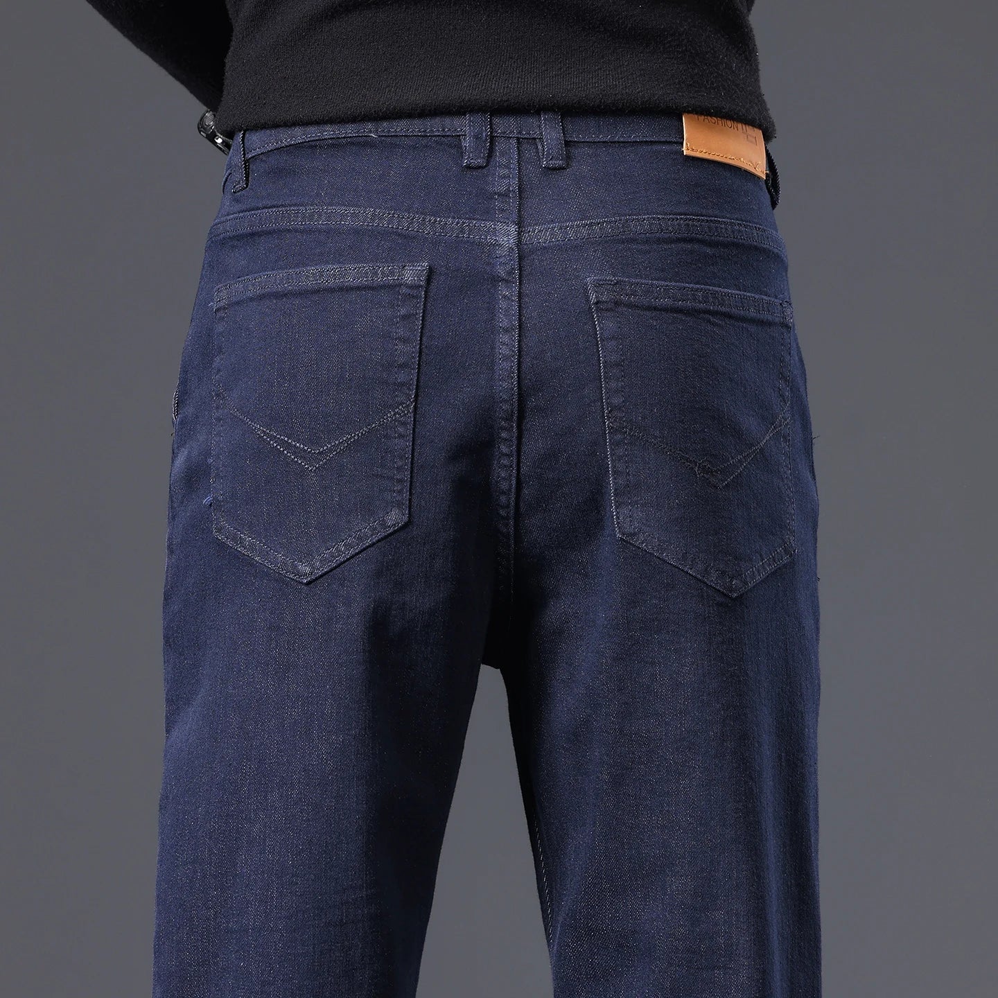 High Quality Men's Jeans Loose Straight Denim Pants Cotton Classic High - quality Elastic Comfortable Business Casual Long Pants - StepByStepNow