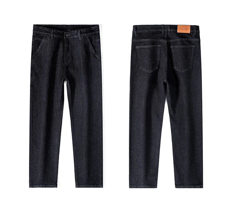 High Quality Men's Jeans Loose Straight Denim Pants Cotton Classic High - quality Elastic Comfortable Business Casual Long Pants - StepByStepNow