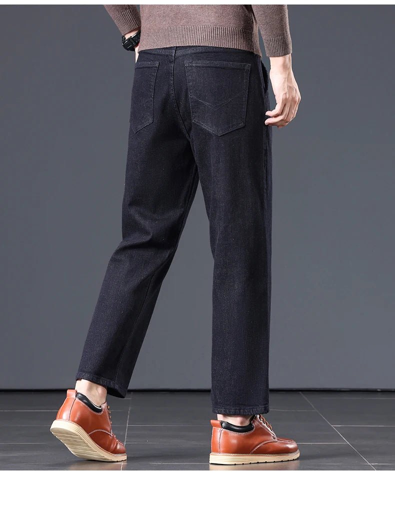 High Quality Men's Jeans Loose Straight Denim Pants Cotton Classic High - quality Elastic Comfortable Business Casual Long Pants - StepByStepNow