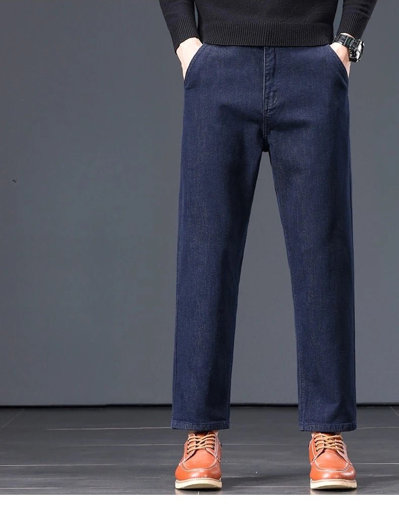 High Quality Men's Jeans Loose Straight Denim Pants Cotton Classic High - quality Elastic Comfortable Business Casual Long Pants - StepByStepNow
