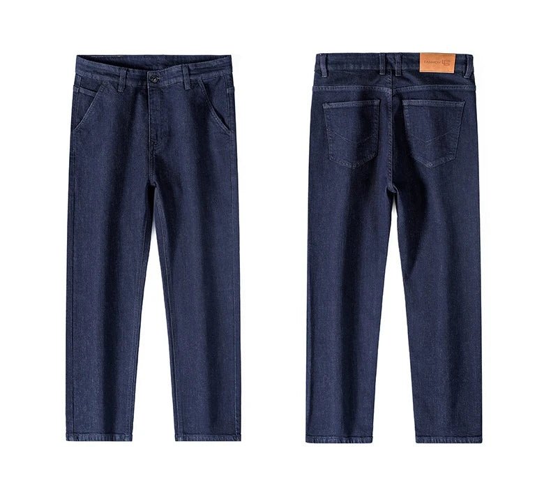 High Quality Men's Jeans Loose Straight Denim Pants Cotton Classic High - quality Elastic Comfortable Business Casual Long Pants - StepByStepNow