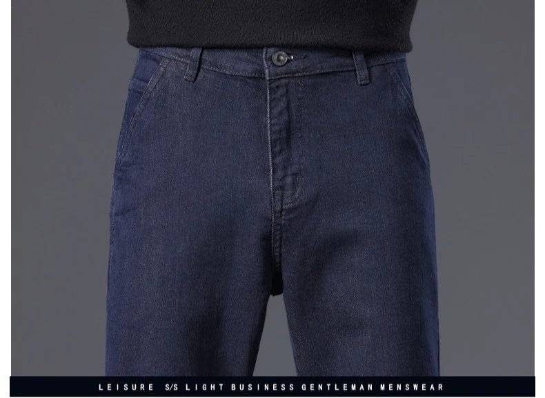 High Quality Men's Jeans Loose Straight Denim Pants Cotton Classic High - quality Elastic Comfortable Business Casual Long Pants - StepByStepNow