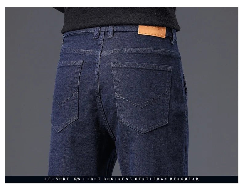 High Quality Men's Jeans Loose Straight Denim Pants Cotton Classic High - quality Elastic Comfortable Business Casual Long Pants - StepByStepNow