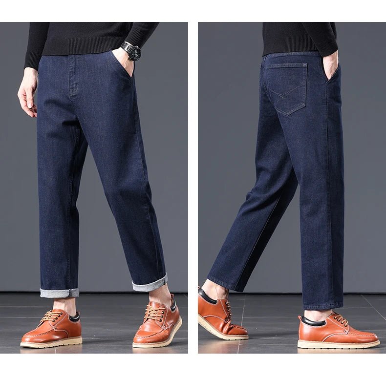 High Quality Men's Jeans Loose Straight Denim Pants Cotton Classic High - quality Elastic Comfortable Business Casual Long Pants - StepByStepNow