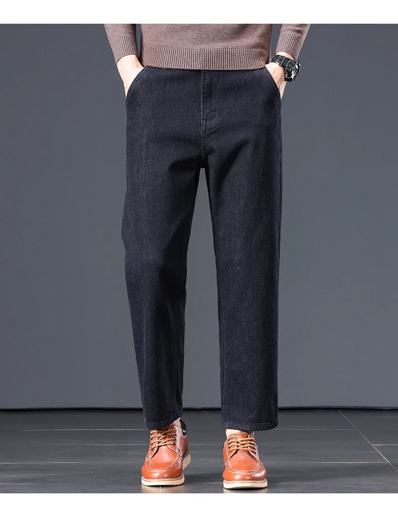 High Quality Men's Jeans Loose Straight Denim Pants Cotton Classic High - quality Elastic Comfortable Business Casual Long Pants - StepByStepNow