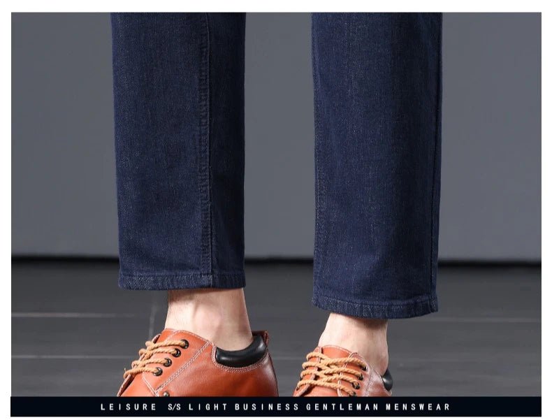 High Quality Men's Jeans Loose Straight Denim Pants Cotton Classic High - quality Elastic Comfortable Business Casual Long Pants - StepByStepNow