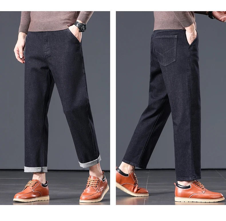 High Quality Men's Jeans Loose Straight Denim Pants Cotton Classic High - quality Elastic Comfortable Business Casual Long Pants - StepByStepNow