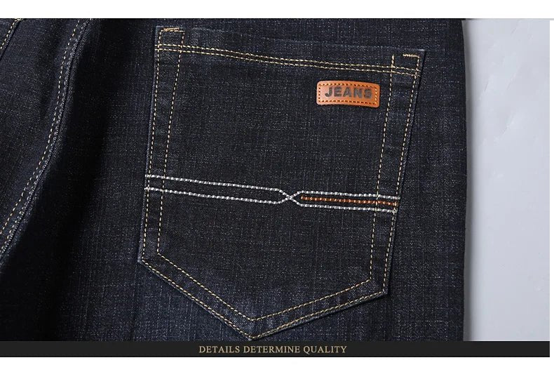 High Quality Spring Summer Classics Business Jeans Men Denim Pants Straight Work Casual Trousers Male Plus Size 28 - 40 - StepByStepNow