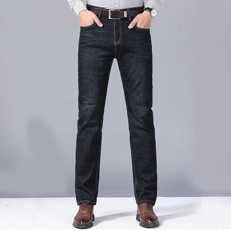 High Quality Spring Summer Classics Business Jeans Men Denim Pants Straight Work Casual Trousers Male Plus Size 28 - 40 - StepByStepNow