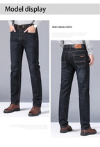 High Quality Spring Summer Classics Business Jeans Men Denim Pants Straight Work Casual Trousers Male Plus Size 28 - 40 - StepByStepNow