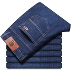 High Quality Spring Summer Classics Business Jeans Men Denim Pants Straight Work Casual Trousers Male Plus Size 28 - 40 - StepByStepNow