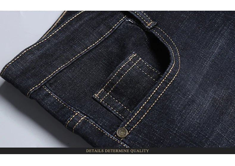 High Quality Spring Summer Classics Business Jeans Men Denim Pants Straight Work Casual Trousers Male Plus Size 28 - 40 - StepByStepNow