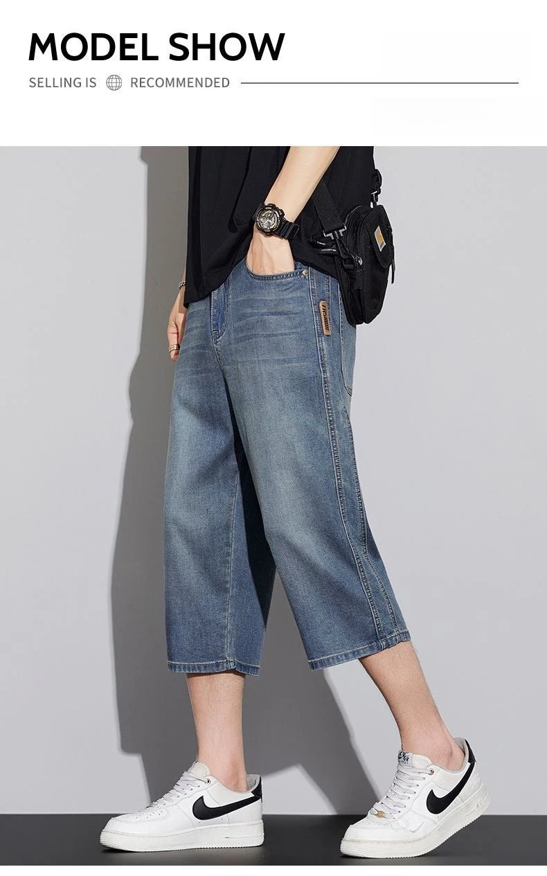 Capri Jeans Uomo 28-38 in Denim Retro High Quality - StepByStepNow