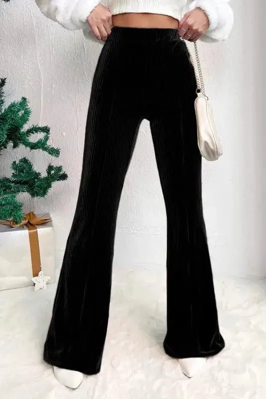 High Waist Flare Corduroy Pants - StepByStep