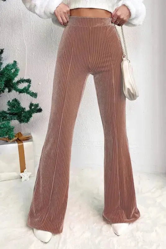High Waist Flare Corduroy Pants - StepByStep