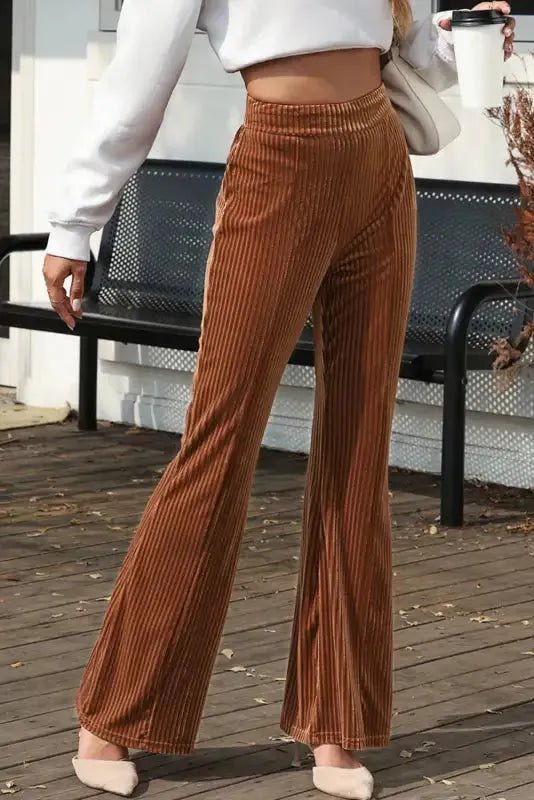 High Waist Flare Corduroy Pants - StepByStep