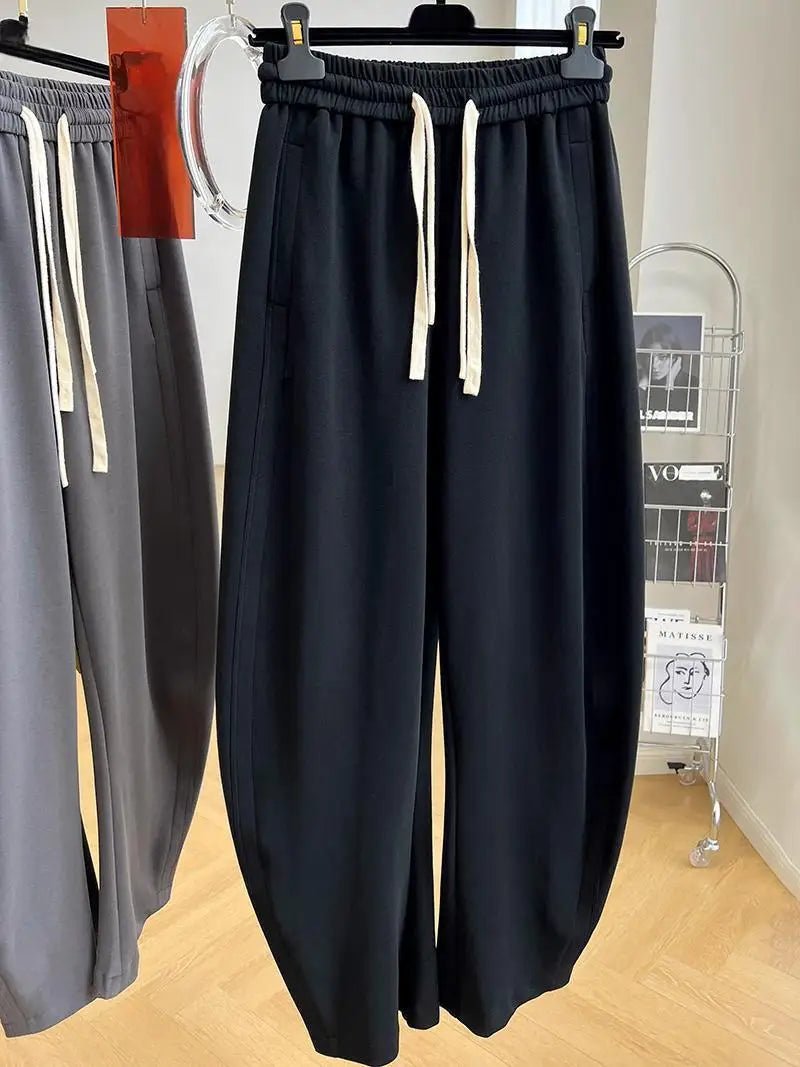 High - Waisted Loose Wide - Leg Pants - Autumn Design Sense Drawstring Trousers | StepbyStepNow - StepByStepNow