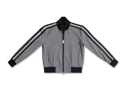 Houndstooth Track Jacket With Side Tape Detail - StepByStep