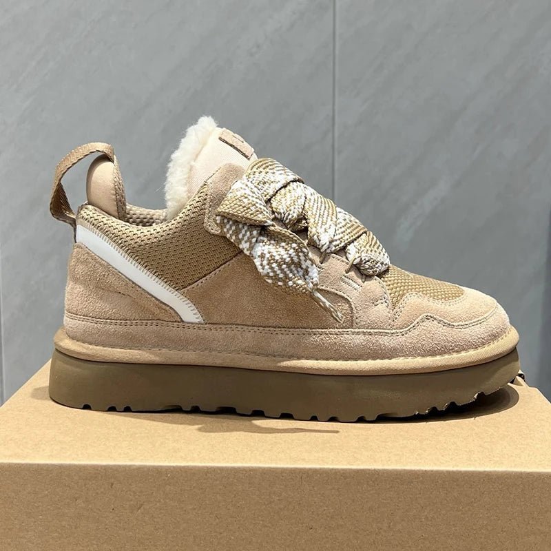 Inverno Mel Taglio basso Moda Versatile Scarpe casual Fondo piatto Comodi e caldi Stivali da neve in vera pelliccia da donna - StepByStep