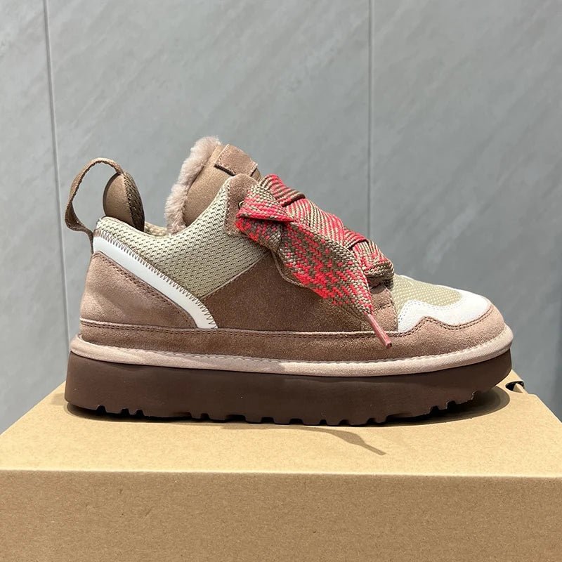 Inverno Mel Taglio basso Moda Versatile Scarpe casual Fondo piatto Comodi e caldi Stivali da neve in vera pelliccia da donna - StepByStep