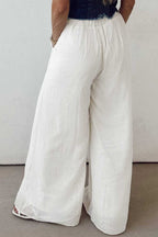 Ivory Flow Linen Trousers - StepByStep