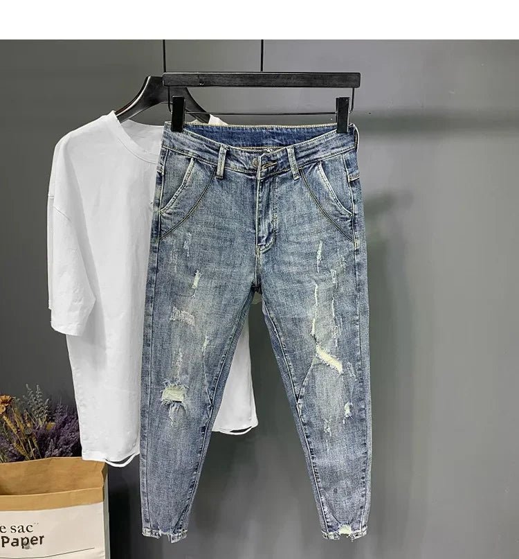 Jeans da uomo alla moda Slim Fit strappati - StepByStepNow