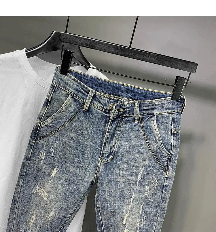 Jeans da uomo alla moda Slim Fit strappati - StepByStepNow