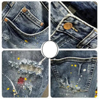 Jeans da uomodi High Street Distressed Graffiti Patch - StepByStepNow