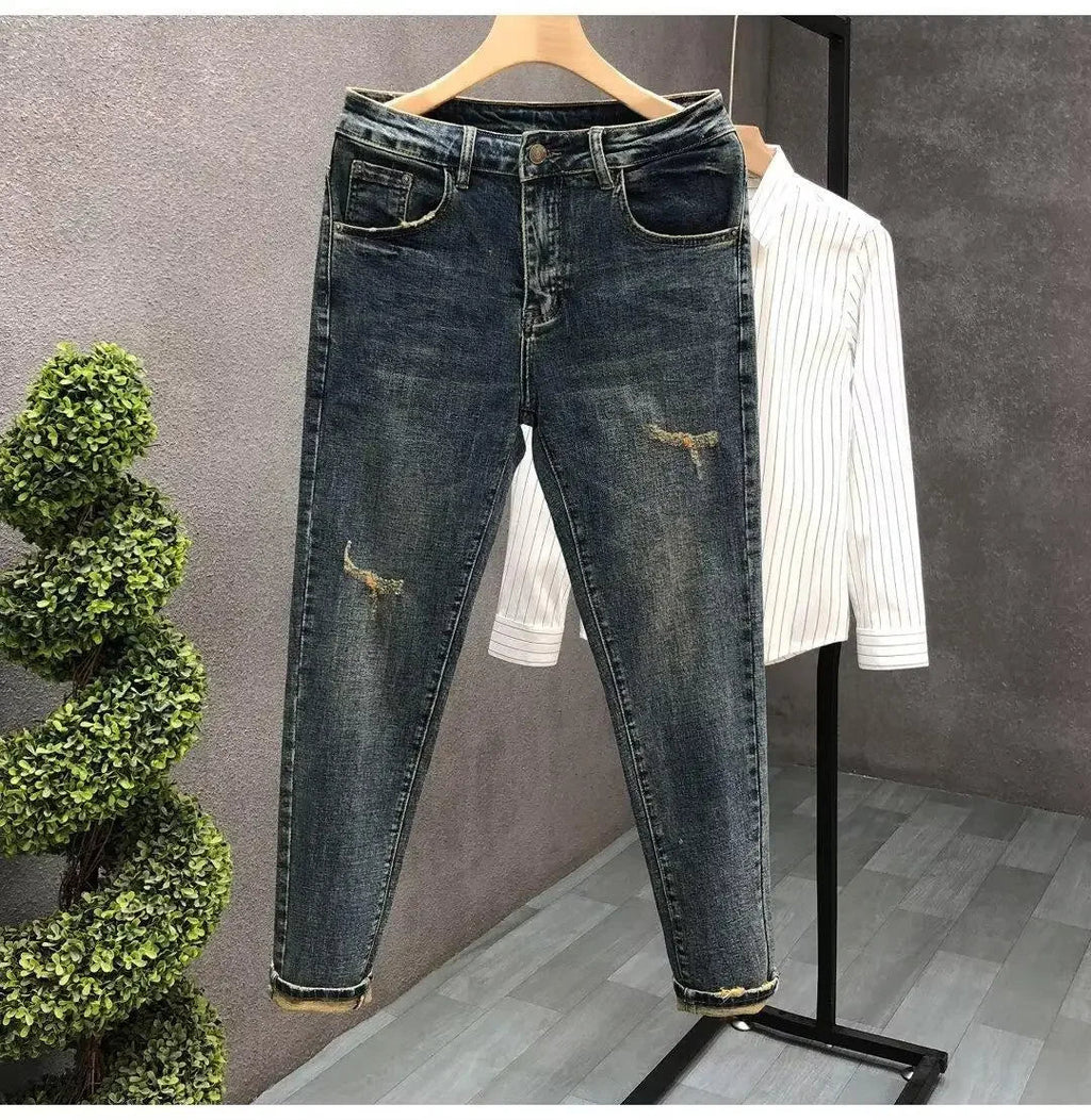 Jeans High Street Style Slim Fit Primavera Estate Nuovo arrivo - StepByStepNow
