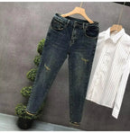 Jeans High Street Style Slim Fit Primavera Estate Nuovo arrivo - StepByStepNow