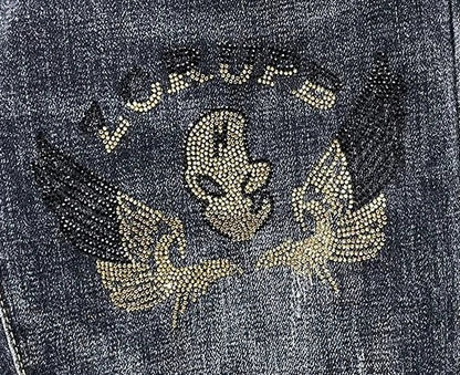 Jeans strappati strappati con stampa per uomo Pantaloni con fori grafici rotti Pantaloni casual morbidi Kpop eleganti pantaloni da cowboy da uomo larghi gotici regolari - StepByStep