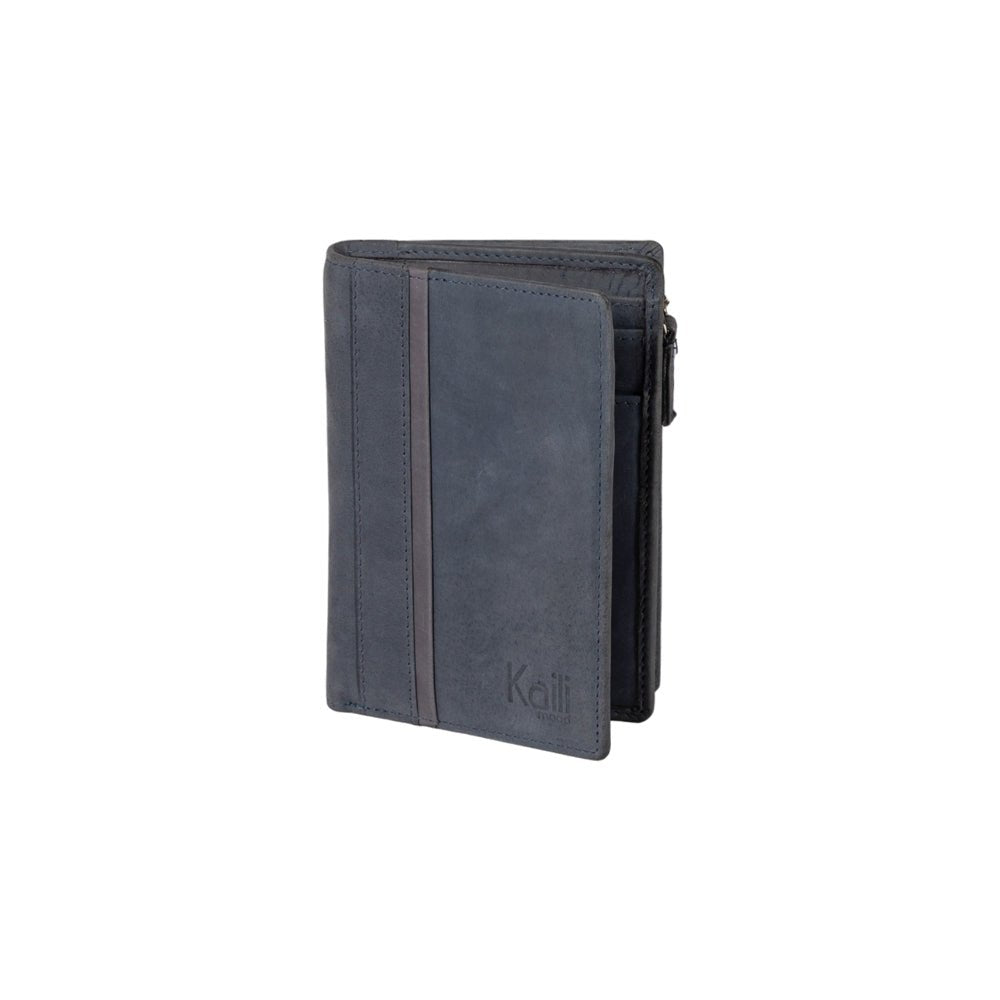 K12234DF | Portafogli Donna in Vera Pelle pieno fiore, Naked. Colore Blu. Protezione RFID. Dimensioni da chiuso: cm 9,5 x 14 x 3. Confezione: Scatola regalo fondo/coperchio - StepByStep