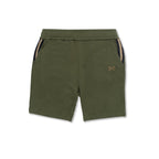 Knit Sweat Short With Pocket Stripe Detail (Dark Olive) - StepByStep