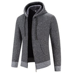 Knitwear Men's Hooded Sweater Fleece - lined Velvet - added Thickness Fleece - lined Warm Cardigan Coat - StepByStepNow
