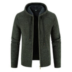 Knitwear Men's Hooded Sweater Fleece - lined Velvet - added Thickness Fleece - lined Warm Cardigan Coat - StepByStepNow