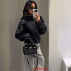 Giacca pelle nera donna oversize 2025 streetwear - StepByStepNow