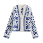 KONDALA Women Cardigan Shirts New Embroidered Tops Streetwear Vintage Shirts 100% Cotton Loose Mujer Sun Protection Shirts - StepByStepNow