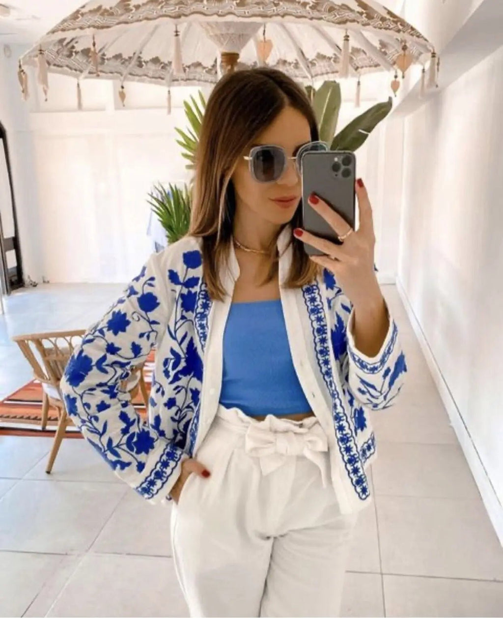 KONDALA Women Cardigan Shirts New Embroidered Tops Streetwear Vintage Shirts 100% Cotton Loose Mujer Sun Protection Shirts - StepByStepNow